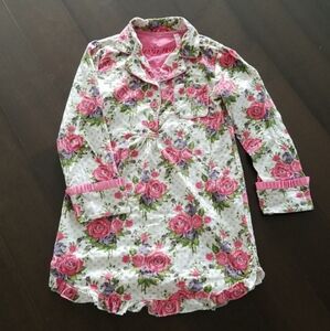 New Jessie Steele Floral Long Sleeve Cotton Nightgown In Size Small